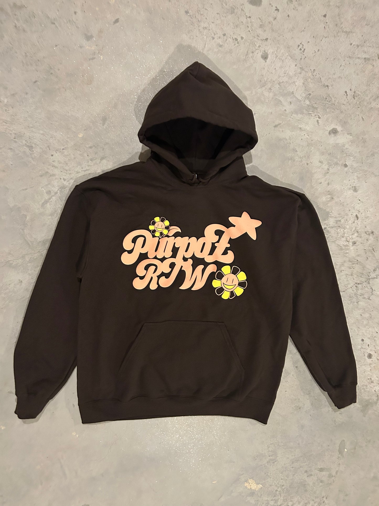 Purpoz RTW Brown Puff Print Hoodie