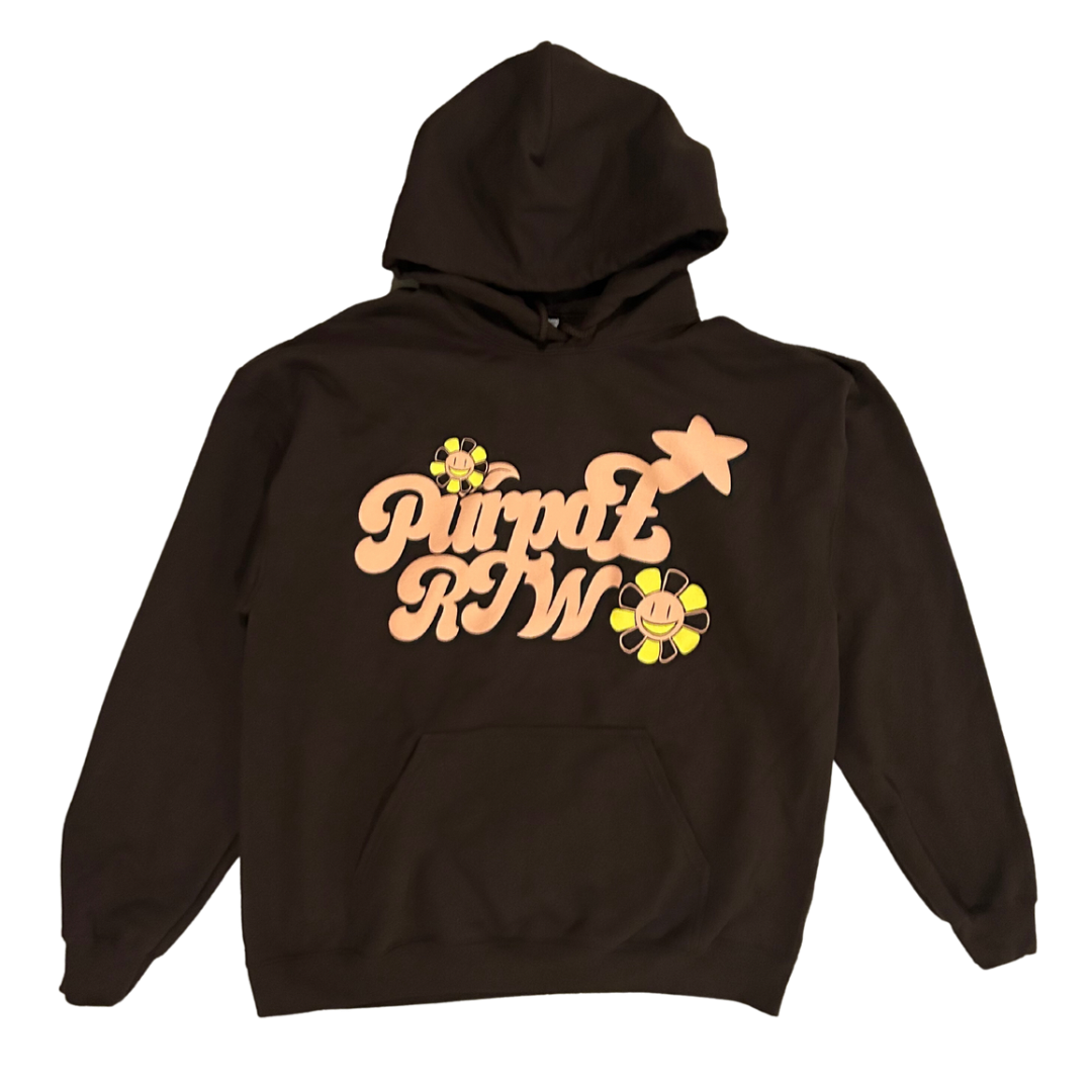 Purpoz RTW Brown Puff Print Hoodie