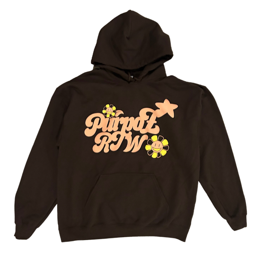 Purpoz RTW Brown Puff Print Hoodie