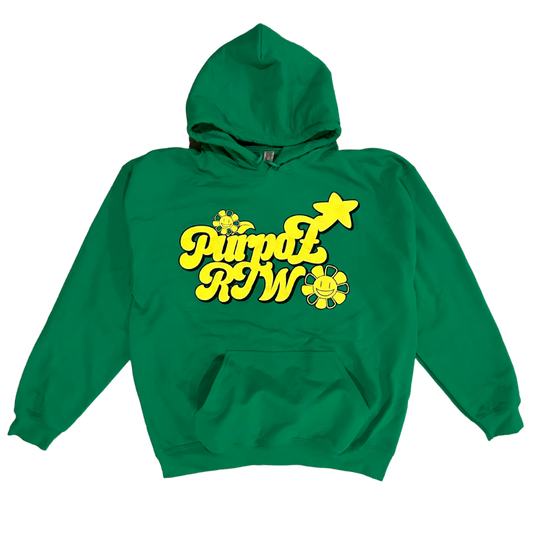 Purpoz RTW Green Puff Print Hoodie