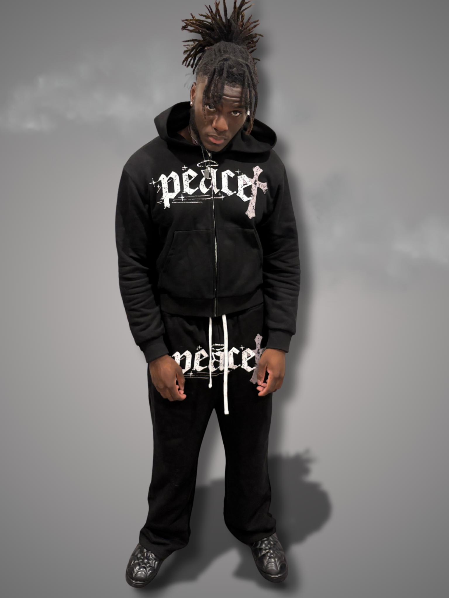 Peace Sweatsuit Hoodie Black